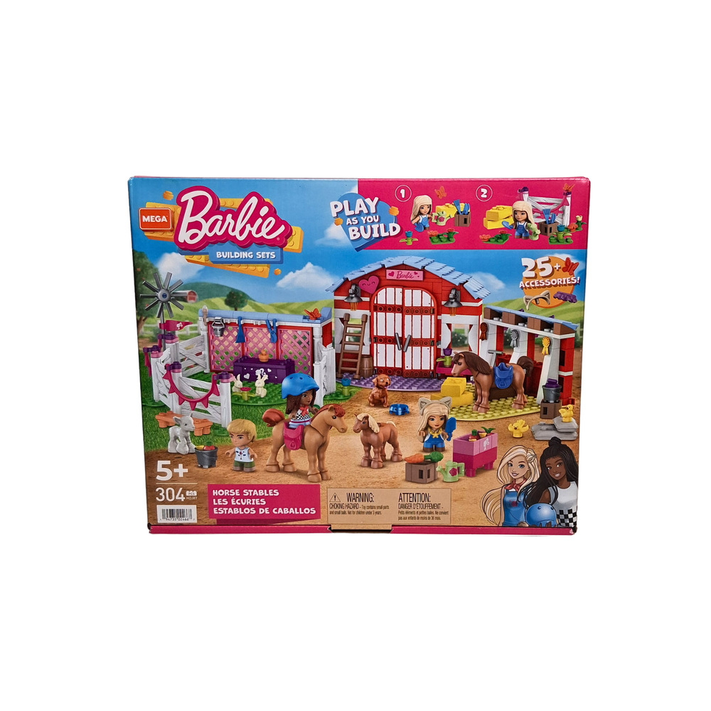 2021 Barbie Horse Stable Set 304 Pc 25+ Accessories Building Playset